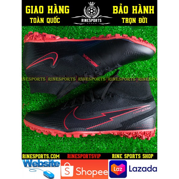 (HÀNG THAILAND) GIÀY BÓNG ĐÁ SÂN CỎ NHÂN TẠO Mercurial Superfly 7 đen TF.CAM KẾT Y HÌNH-CAM KẾT HÀNG