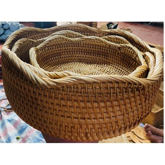 Bát mây tre có múi bộ ba chiếc