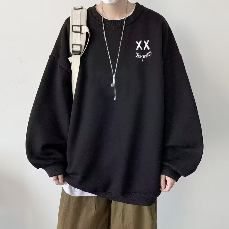 Áo hoodie dáng rộng thời trang cho nam size M-8XL Áo Nỉ Tay Dài Dáng Rộng In Họa Tiết Hoạt Hình Phong Cách Hip Hop