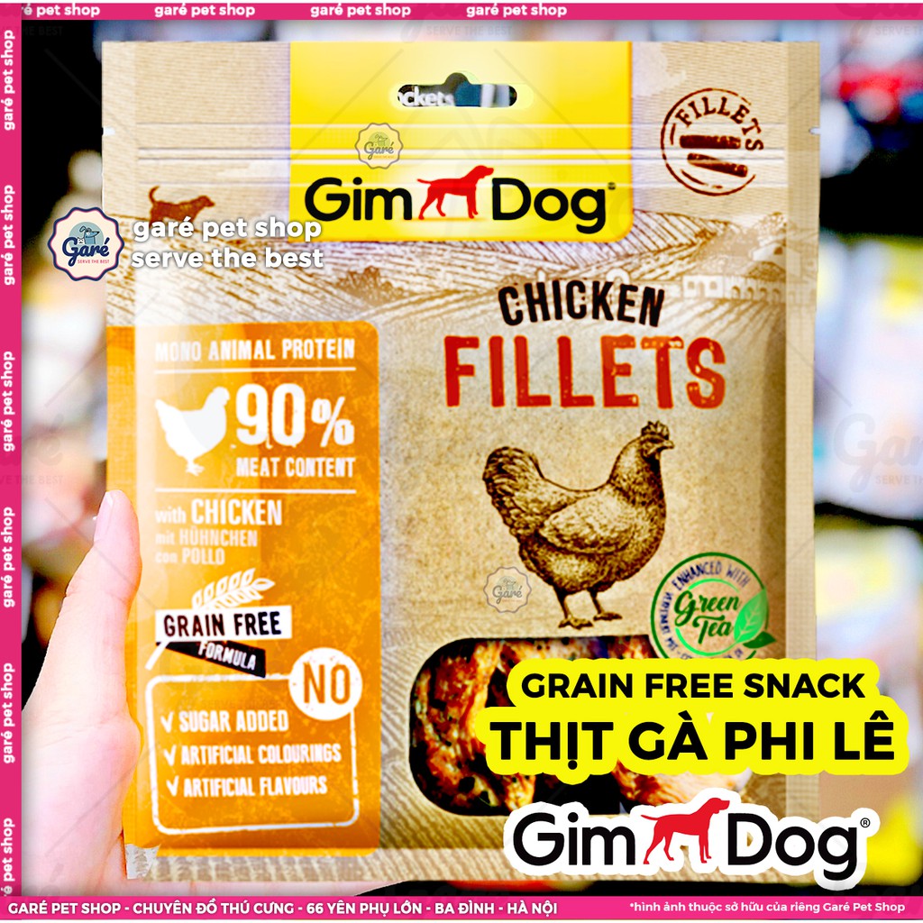 Bánh thưởng Gimdog Chicken Fillets thịt Gà phi lê Grain Free cao cấp dành cho Chó - Dog Treats