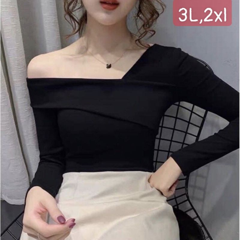 XẢ SALE - ÁO THUN GÂN LỆCH VAI BIGSIZE 60-90KG