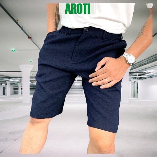 Quần Short Nam AROTI Ống Rộng Chất Đũi Đẹp Cao Cấp,Co Giãn Tốt,Mặc Siêu Mát Và Thoải Mái Dáng Suông Ngắn Đủ Size QN02