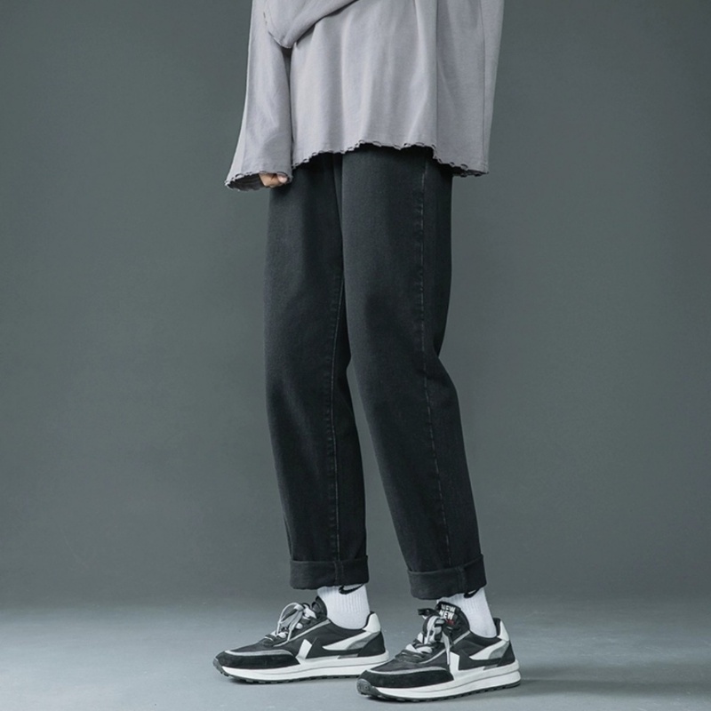 Quần Jean Nam, Quần Baggy xanh + đen, ống suông rộng SR01, Style hàn quốc-Trend Clothing!
