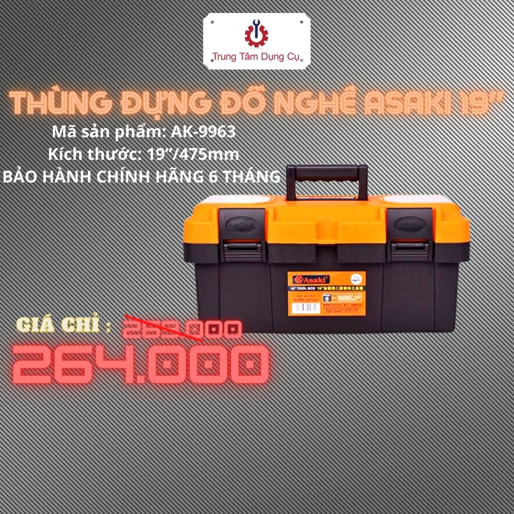 19" Thùng đựng đồ nghề Asaki AK-9963