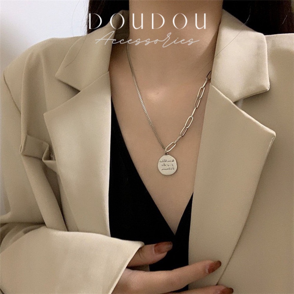 Dây chuyền nữ đẹp Doudou Dây chuyền nữ không gỉ chất liệu hợp kim phong cách Âu Mỹ retro cổ điển thời trang XL005