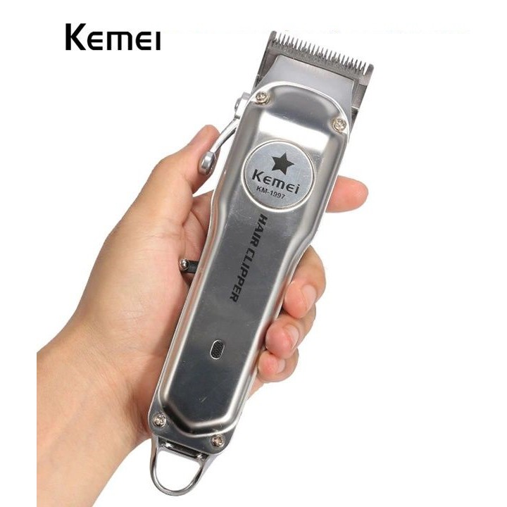 Tông Đơ Thép Kemei 1997 Hợp Pin Lithium-ion