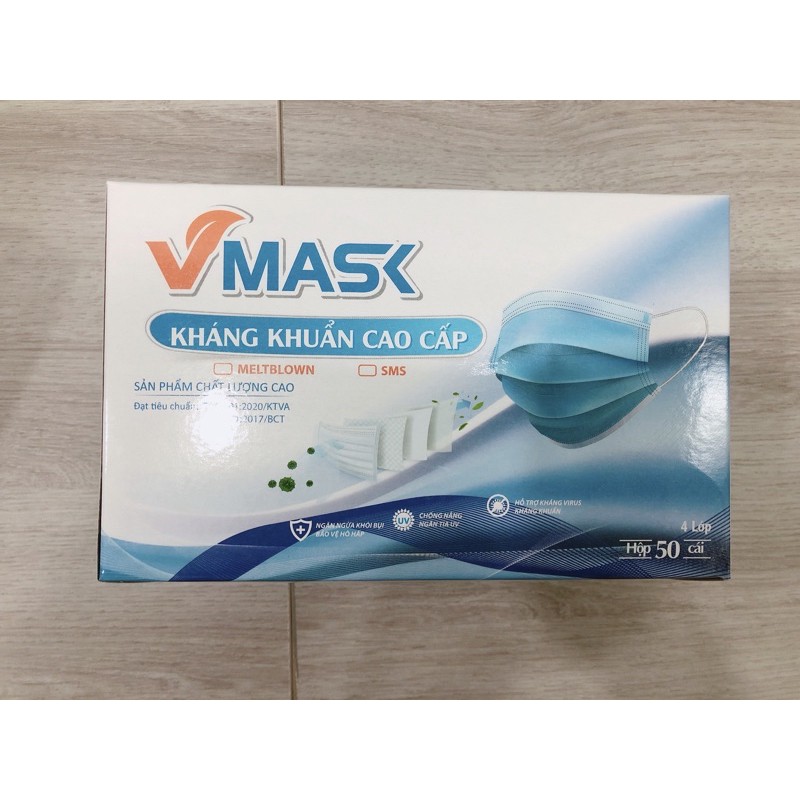 <CHÍNH HÃNG VMASK> Hộp 50c Khẩu trang y tế 4 lớp,kháng khuẩn cao cấp Vmask | BigBuy360 - bigbuy360.vn