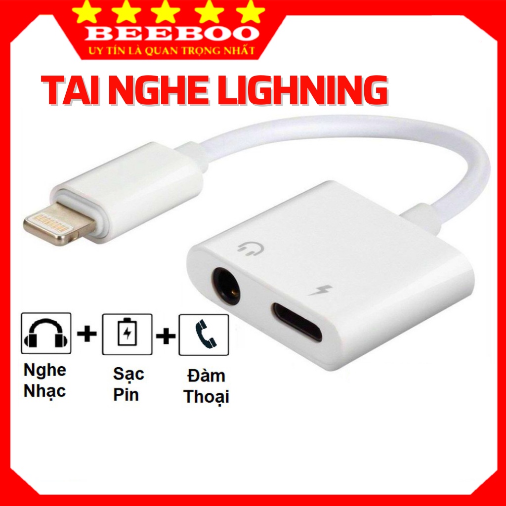 Jack Chuyển đổi tai nghe sang 3.5mm có mic kèm chân sạc CẦN bật blutooth Phụ Kiện BeeBoo