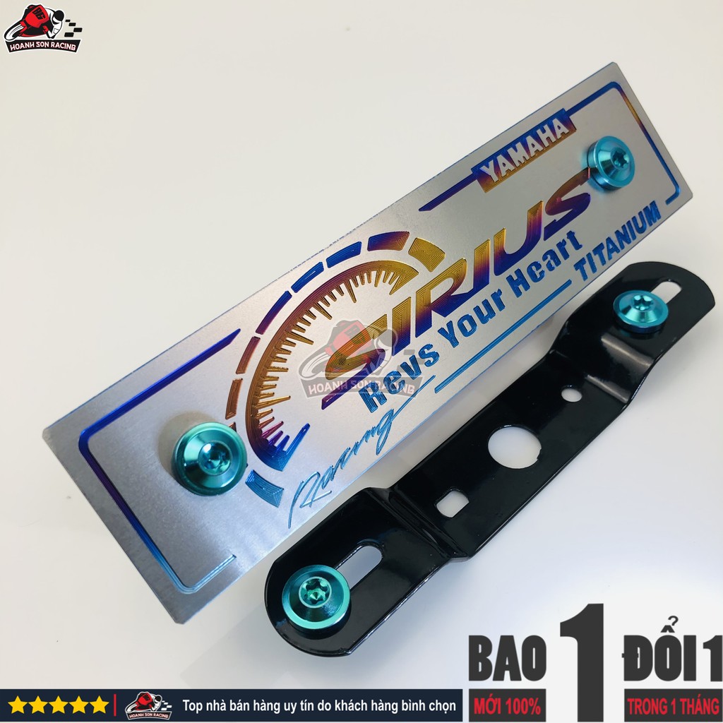 Bảng tên SIRIUS  titan chính hãng, tặng pát gắn và ốc titan gr5 xanh lục bảo  Hoành Sơn Racing