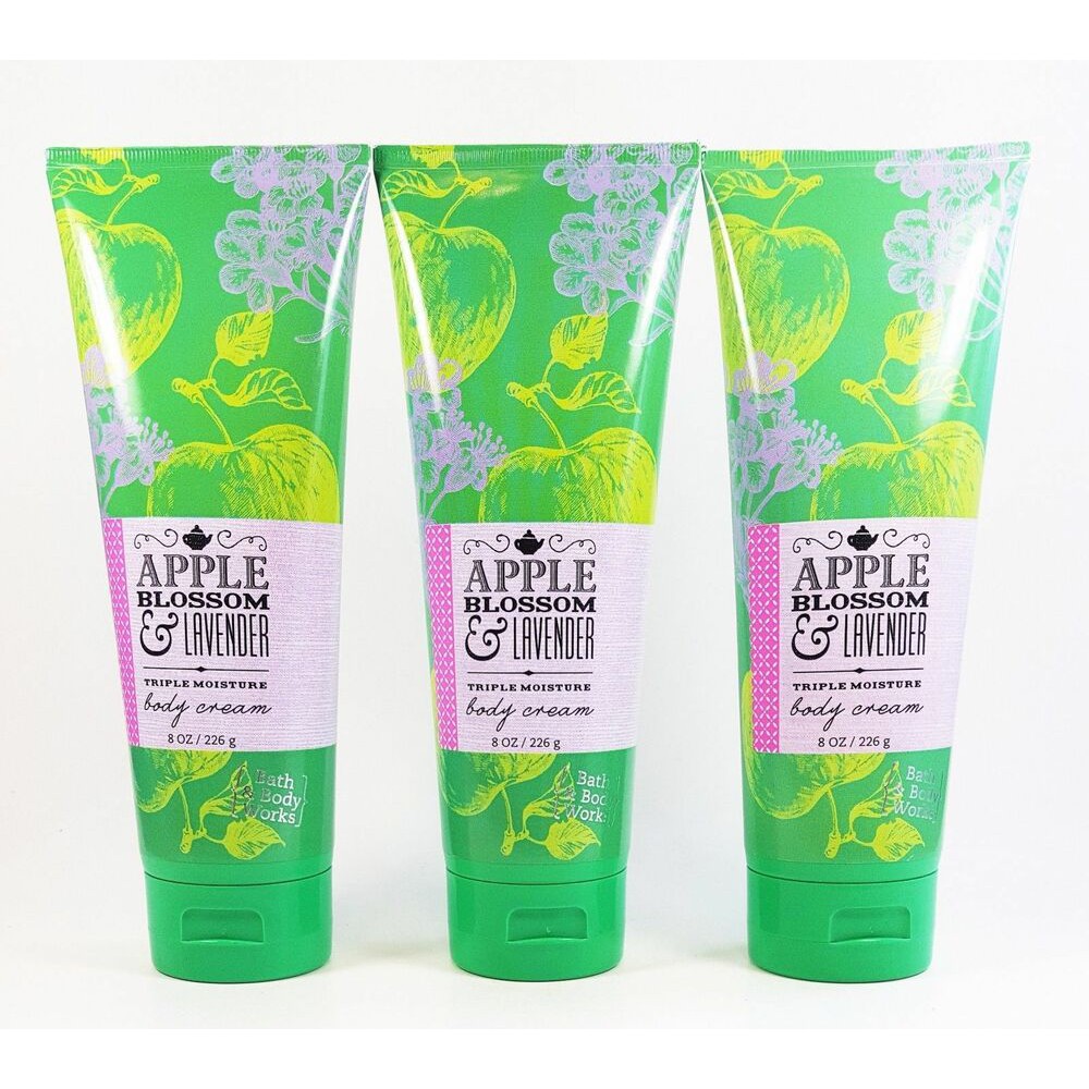 Kem dưỡng ẩm cơ thể Bath &amp; Body Works Apple Blossom &amp; Lavender Triple Moisture Body Cream 226g (Mỹ)