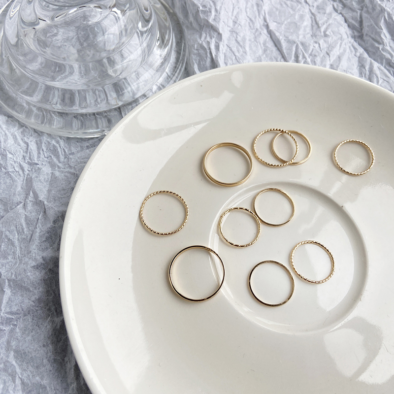 Set nhẫn màu vàng / bạc thời trang phong cách vintage dành cho nữ | BigBuy360 - bigbuy360.vn