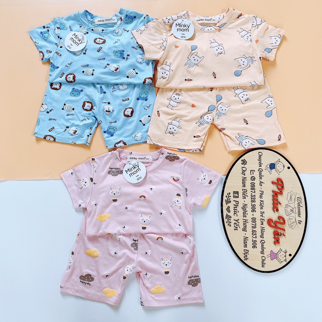 Sale !!! Bộ Cộc Tay Thun Lạnh Hàng Minky Mom In Toàn Thân Họa Tiết Sư Tử-Ô Tô Trắng Cho Bé (8-18kg)( 1453)-Shop Phúc Yến