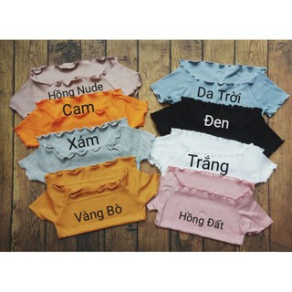 Áo trễ vai tay dài thun gân