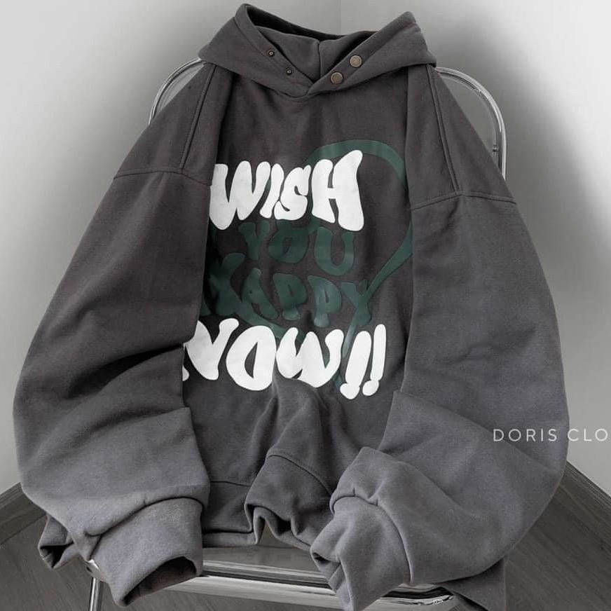 Áo Khoác Hoodie Nam Nữ Form Rộng Nón 2 Lớp Trùm Đầu Vải Nỉ Ngoại Lót Bông Dày Dặn (WishNow)