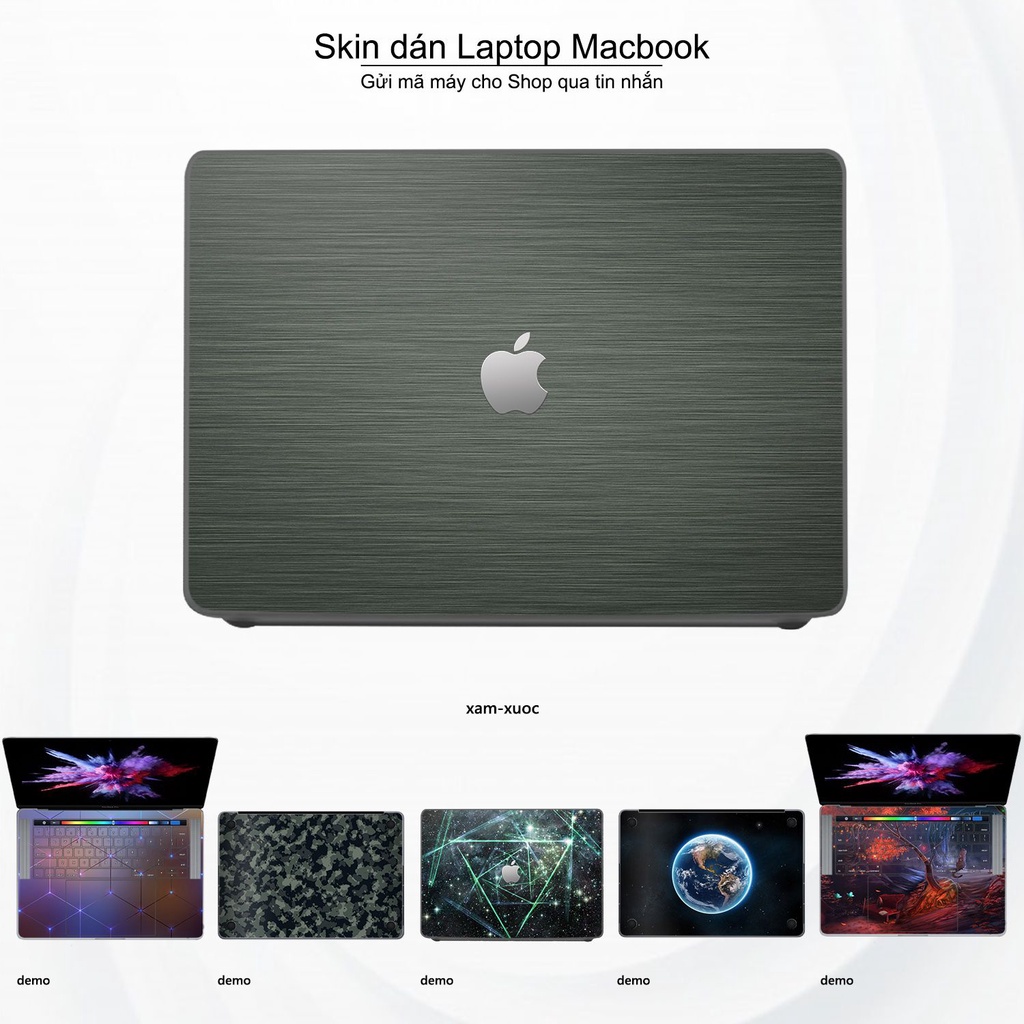 Skin dán Macbook mẫu Aluminum Chrome xám xước (đã cắt sẵn, inbox mã máy cho shop)