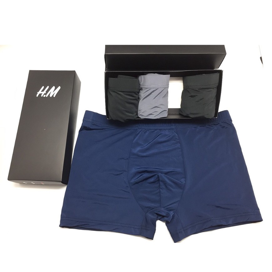 Hộp 4 quần lót boxer nam Sịp đùi thun lạnh cao cấp kháng khuẩn ngăn mùi LOTNAM13