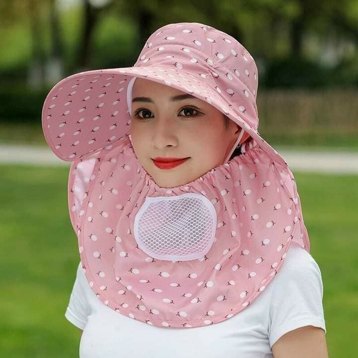 Mũ Chống Nắng Kèm Khăn Choàng Cỡ Lớn 3.11 Chống Tia Uv Bảo Vệ Mặt Và Cổ Chất Liệu Cotton Có Thể Tháo Rời