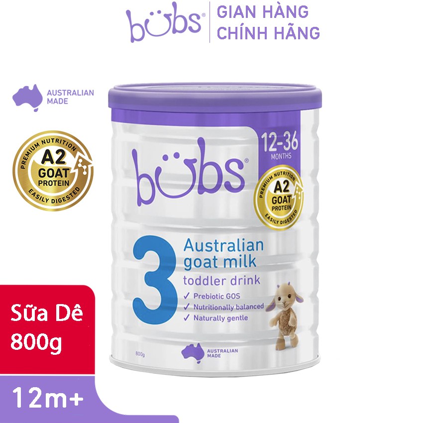 DATE 9/2021]Sữa Bột Dê Bubs Goat Milk Số 3 800g