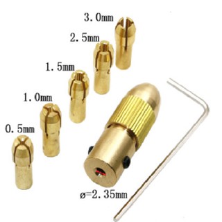 Bộ 5 đầu kẹp mũi khoan 0.5mm đến 3mm, trục 2.35mm