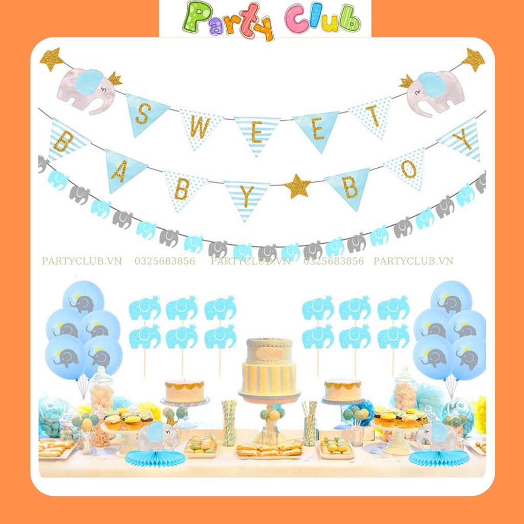 Set bong bóng bay trang trí sinh nhật cho bé mẫu con voi