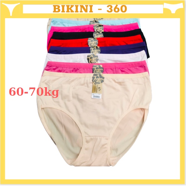 Quần chip lót nữ bigsize 3XL cạp cao trơn cho người già trẻ béo mập bầu 60kg 70kg 80kg Q44064; bikini