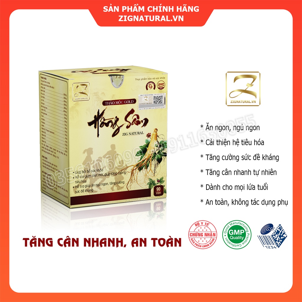 Thảo mộc Gold Hồng Sâm Zig Natural hỗ trợ Tăng cân tự nhiên cho mọi lứa tuổi