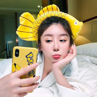 Cài tóc rửa mặt trang điểm cá chép vàng 4D dễ thương