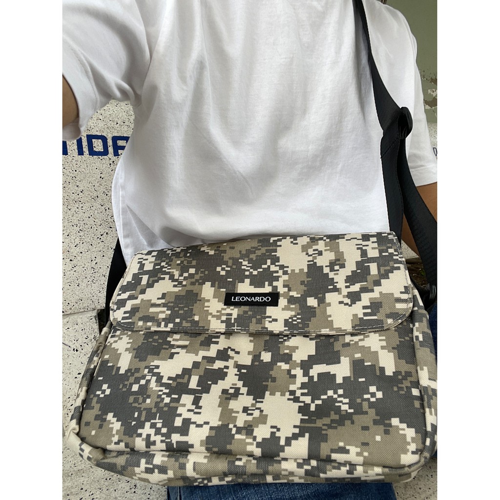 Túi đeo chéo nam nữ Messenger ipad camo thương hiệu Leonardo