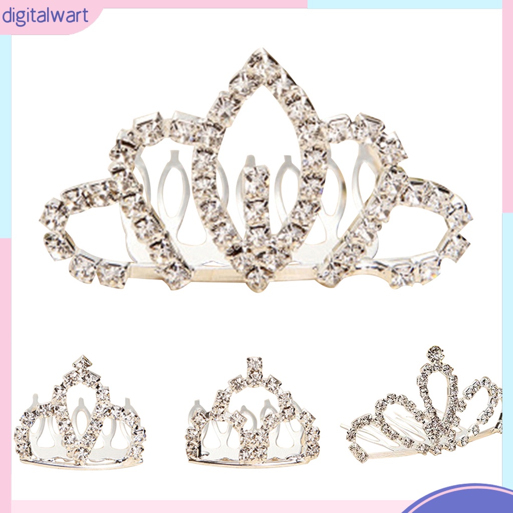 Kẹp tóc lược hình vương miện đính đá phong cách thời trang cho nữ