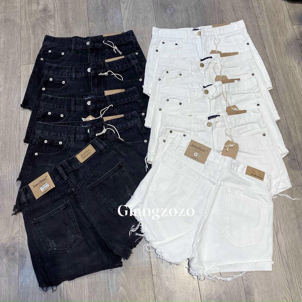 quần short jean cạp cao basic (2 màu)