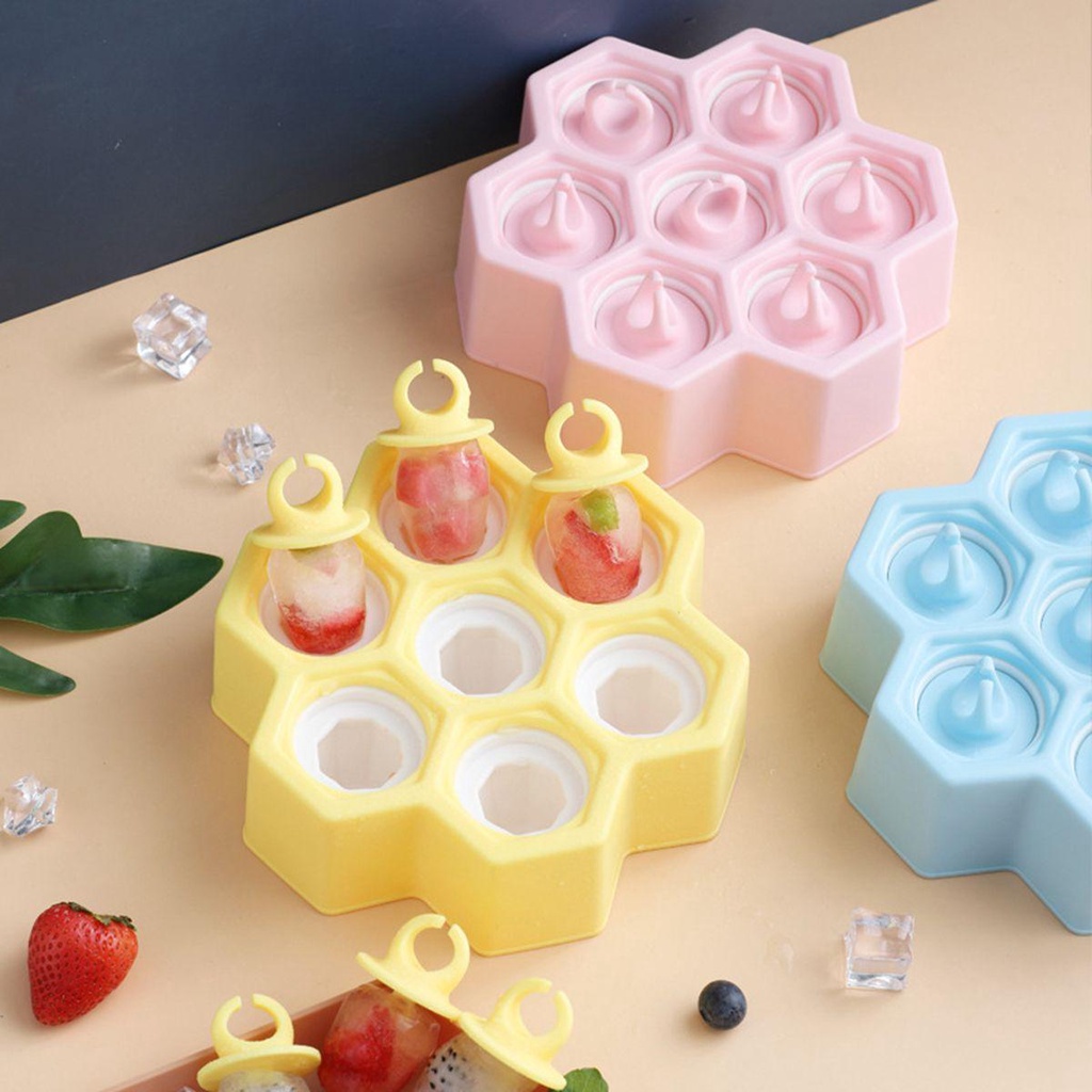 Khuôn Silicone Làm Kem Que Hình Tổ Ong