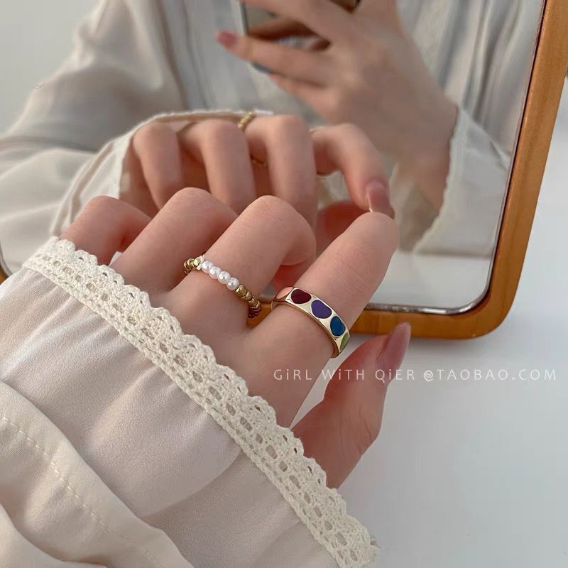 Set 2 Nhẫn Đeo Ngón Tay Phong Cách Vintage Thời Trang Cho Nữ
