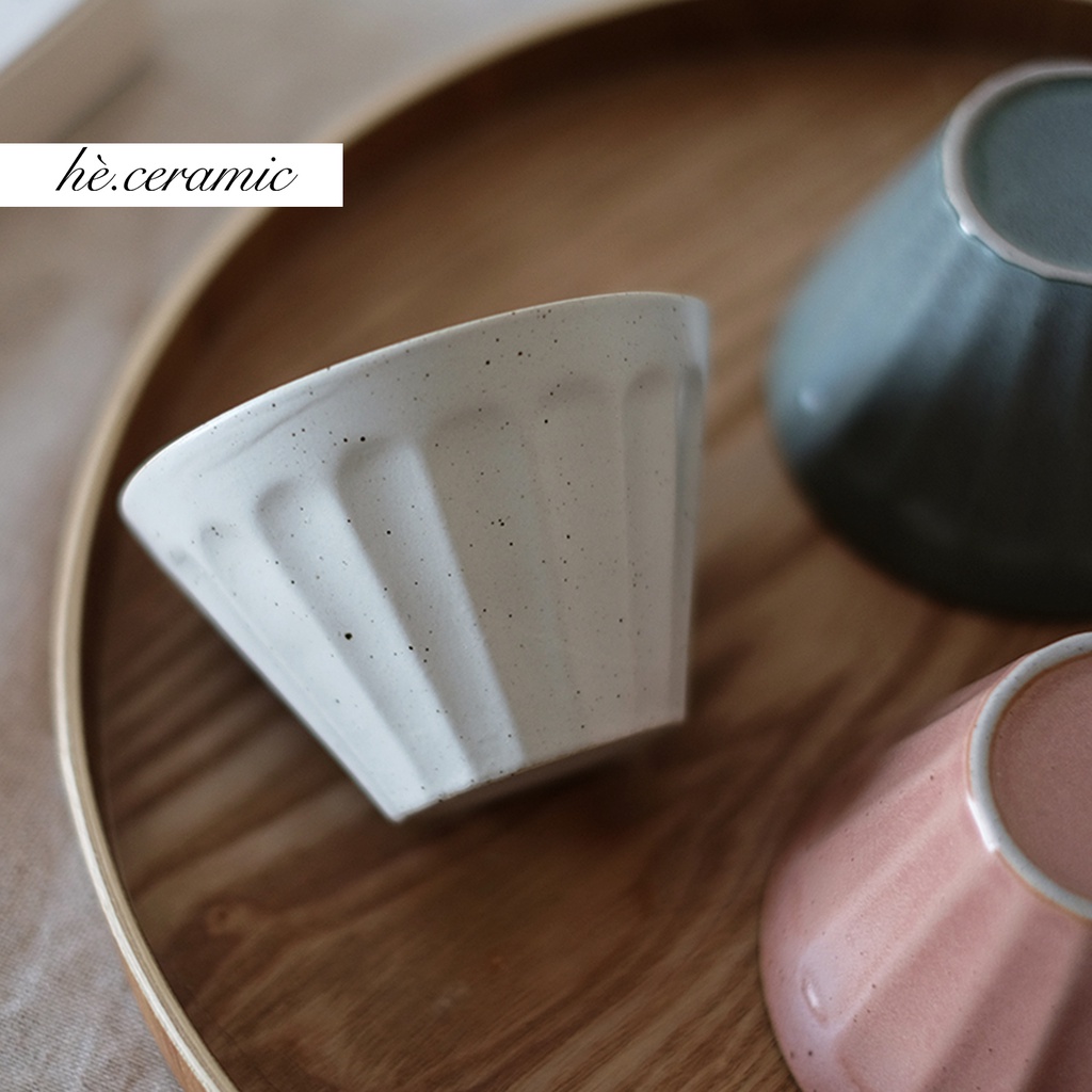 HÈ.CERAMIC / Chén nhỏ Pindi EY Home có hoạ tiết sọc 9 x 6cm.