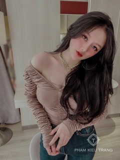 áo nhún cổ tim