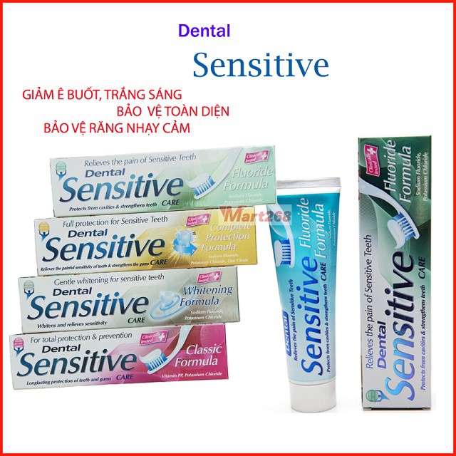 Kem Đánh Răng Dental Sensitive 100M lTrắng Sáng, Chắc Răng, Giảm Ê Buốt, Bảo Vệ Toàn Diện Răng Nhạy Cảm