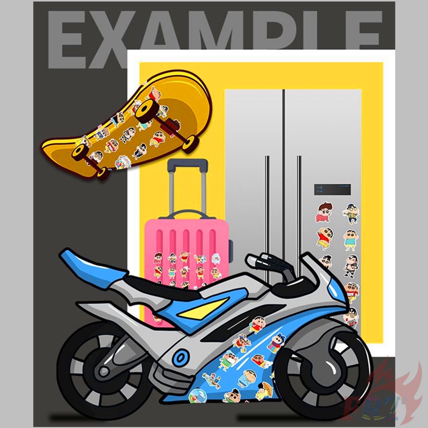 Bộ 50 Cái ☆ Miếng Dán Trang Trí Hình Cậu Bé Bút Chì Shin-chan Series 05 ☆ Sticker Dán Tường Chống Thấm Nước Thời Trang