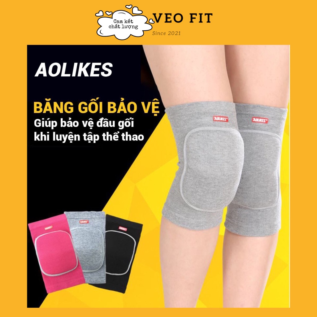 Bó Gối, Xỏ Gối Thể Thao Có Đệm Cao Cấp Chính Hãng Aolikes 0210 - Băng Bảo Vệ Đầu Gối