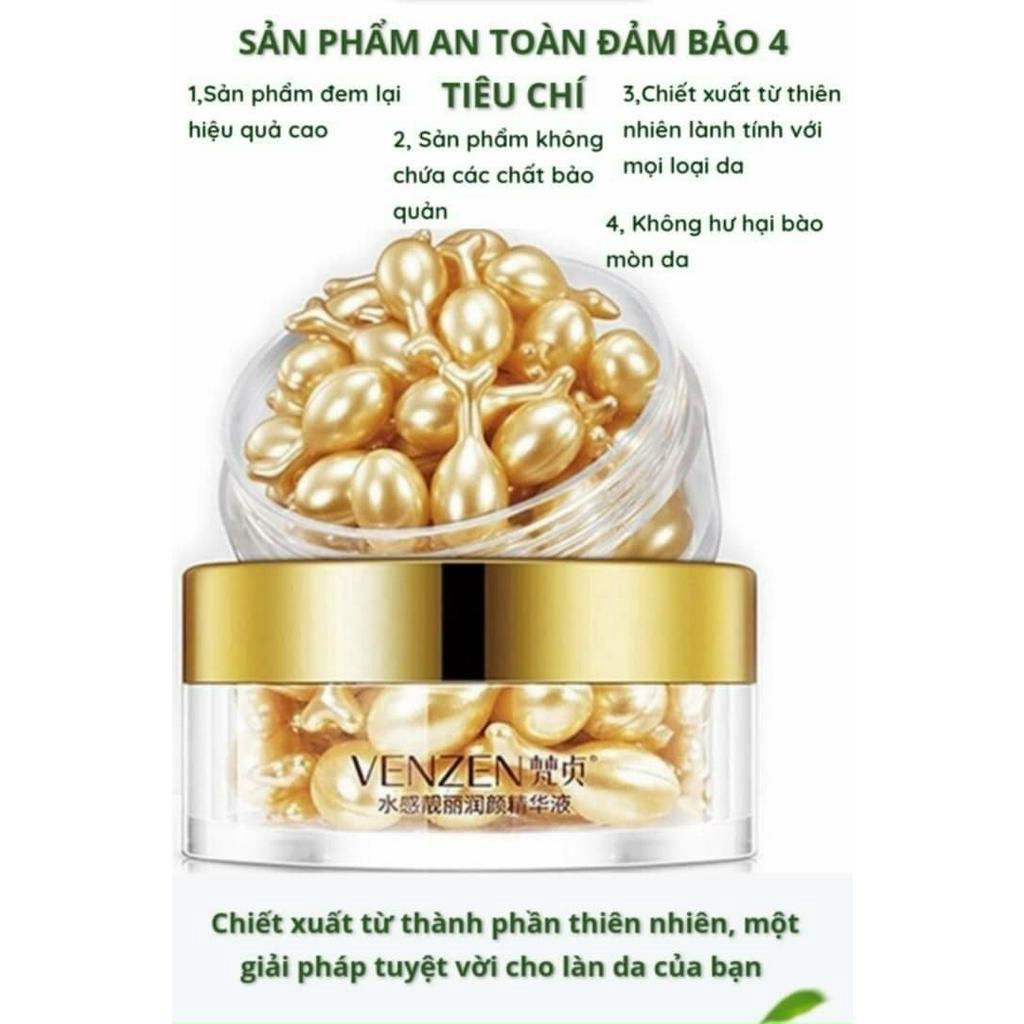 Tinh Chất Vàng 1 viên 24K Pure Gold Venzen (Veze) Dưỡng Trắng, Cấp Ẩm, Tăng Đàn Hồi Cho Da