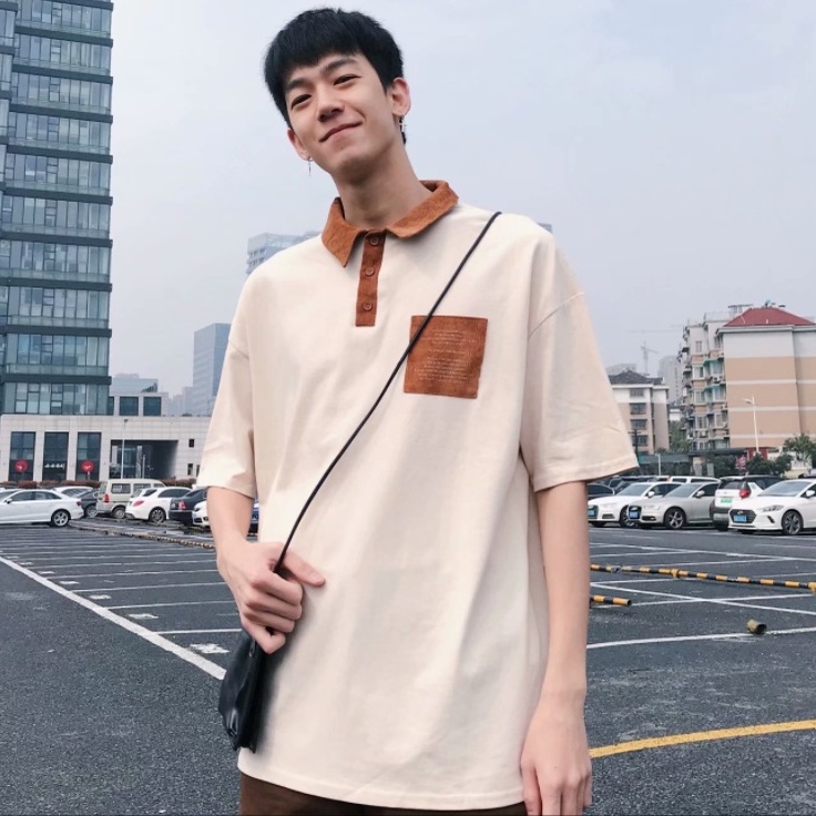 Áo Thun polo nam Tay Ngắn Dáng Rộng Thời Trang Hàn Quốc Trẻ Trung Cho unisex short bigsize áo polo nam t shirt túi sắc pocket top