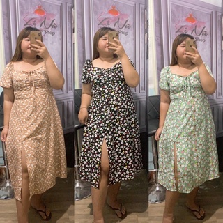 (Bigsize lê Nữ ) Đầm maxxi đi biển xẻ tà 65kg-90kg