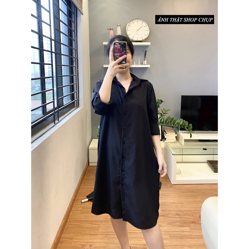 Đầm Sơ Mi ⚡️𝐁𝐈𝐆𝐒𝐈𝐙𝐄⚡️ Váy Dáng Suông Gọn Người Che Khuyết Điểm Thoải Mái Dễ Chịu Khi Mặc | BigBuy360 - bigbuy360.vn