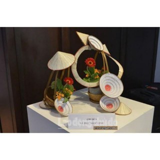 Combo quang gánh mini, nón lá mini trang trí hội thi