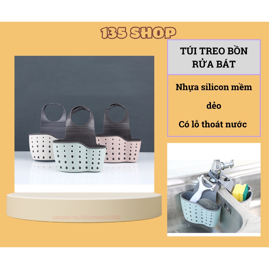 Túi Giỏ Silicon Treo Bồn Rửa Bát – Dụng cụ nhà bếp tiện lợi loại xịn - M134