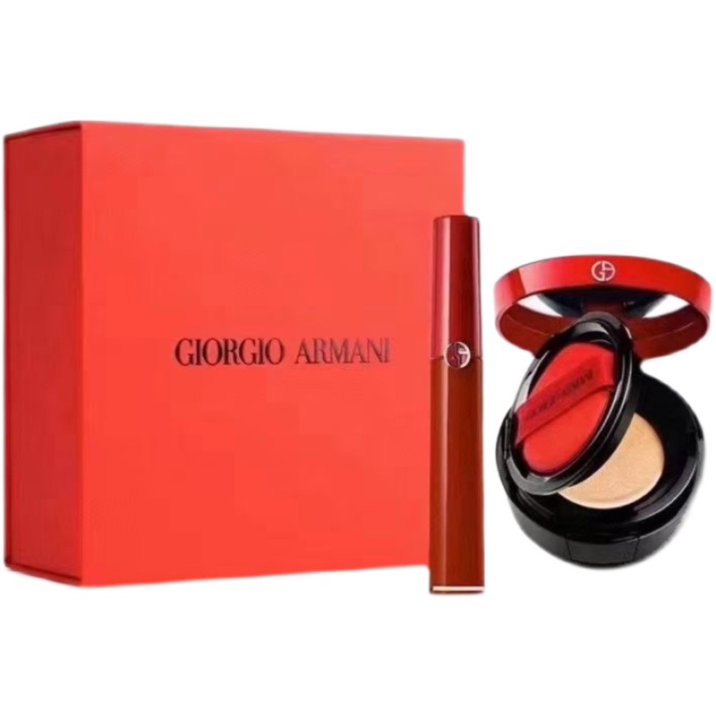 ARMANI ARMANI ARMANI ARMANI (Hàng Mới Về) Set Son Môi Màu Đỏ Quyến Rũ 405 # + Armi Mã 2 # Kèm Túi Đựng