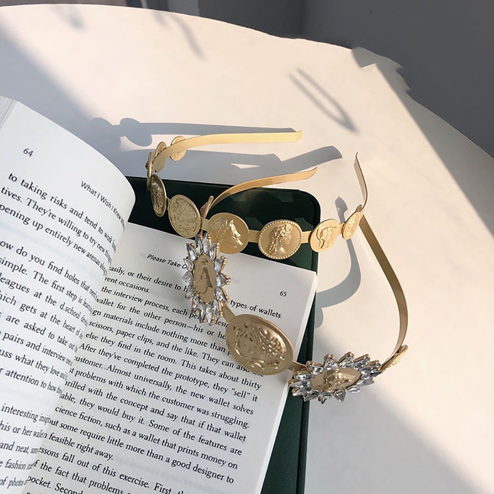 Băng Đô Cài Tóc Đính Đá Phong Cách Baroque Cổ Điển Thời Trang Hàn Quốc Cho Nữ