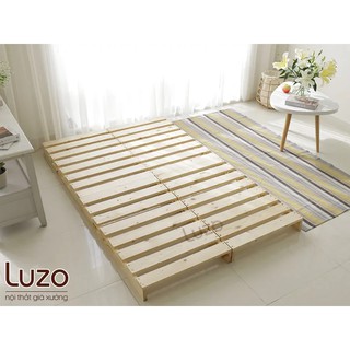 Giường Pallet Luzo 1m6 x 2m gỗ thông sấy nhập khẩu mới 100% (chân cao 10cm)