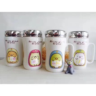 Cốc sứ giữ nhiệt có nắp gương
