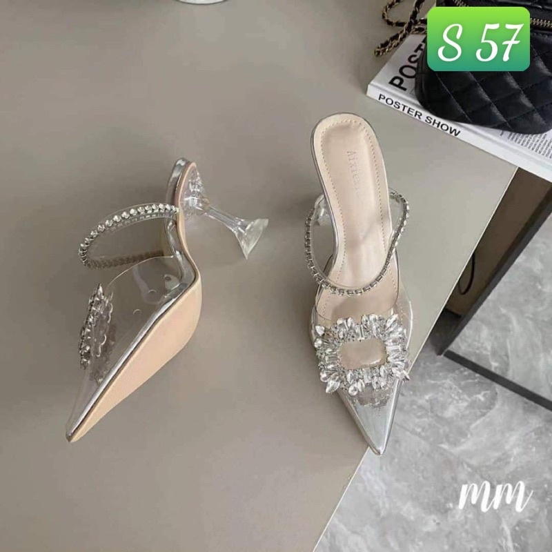 Giày gót sục đá bít mũi gót ly cực xinh cao 9cm siêu hót 2022 cực sáng