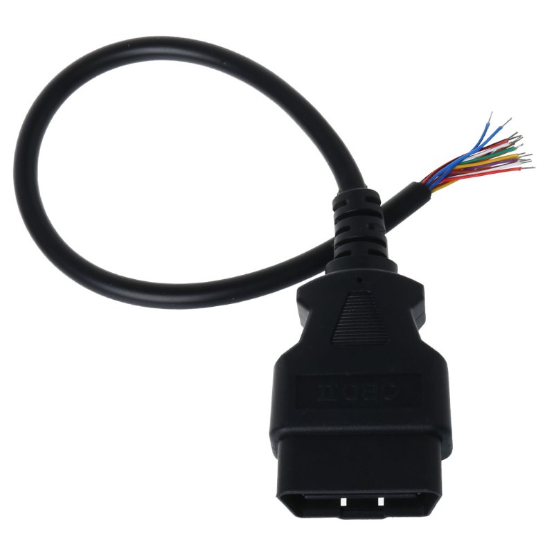 OBD2 16Pin Male Plug Adapter Opening Cable Connector For Extension Auto
