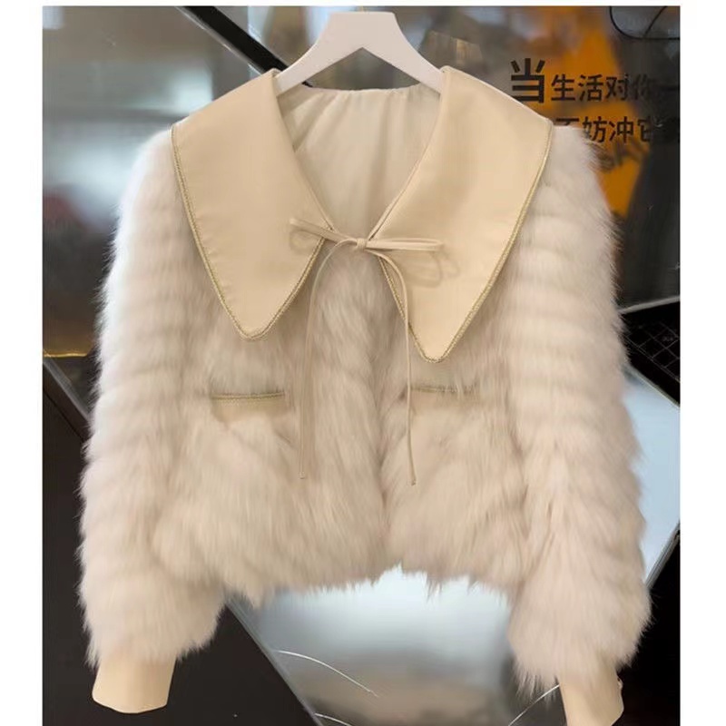 2021 áo khoác trẻ em ghép lông mới mùa thu đông